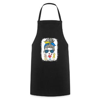 Peace Love Down Syndrome Awareness T21 Rock Your - Cooking Apron - black - Front - AI Model Male 185 dark (185cm)