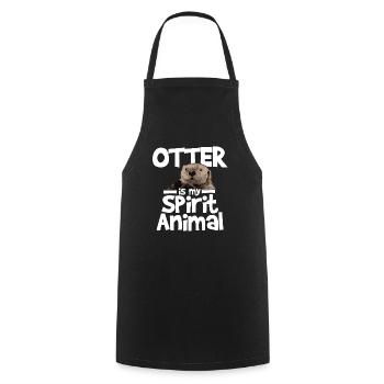 La loutre est mon animal spirituel - Tablier de cuisine - noir - Devant - AI Model Male 185 dark (185cm)