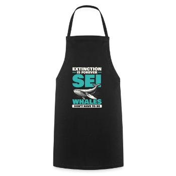 Endangered Species Sei Whale Animal Rights - Cooking Apron - black - Front - AI Model Male 185 dark (185cm)
