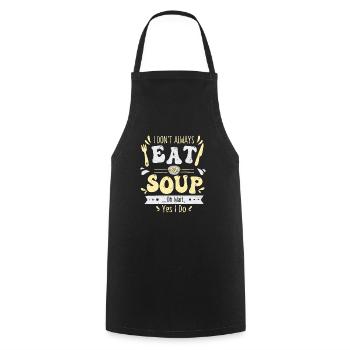 Je ne mange pas toujours de la soupe... Oh attendez, oui, je fais du bowling - Tablier de cuisine - noir - Devant - AI Model Male 185 dark (185cm)