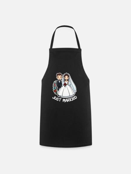 Recién casados - Para la boda - Delantal de cocina - negro
