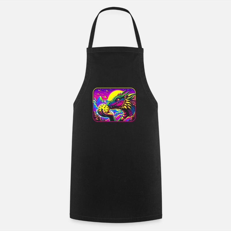 Pickleball Enthusiast, Kite Lover, Paddle - Cooking Apron - black