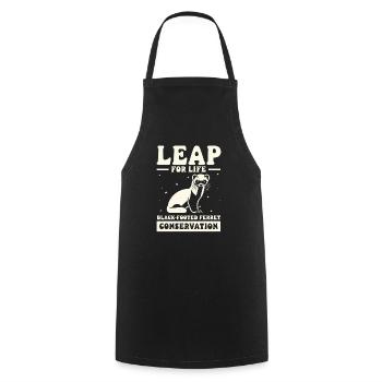 Endangered Species Black Footed Ferret Animal - Cooking Apron - black - Front - AI Model Male 185 dark (185cm)
