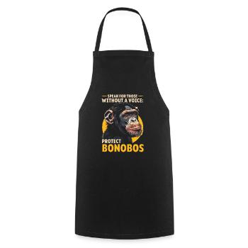 Endangered Species Bonobo Animal Rights Activist - Cooking Apron - black - Front - AI Model Male 185 dark (185cm)