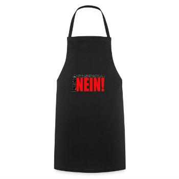 No matter what you want to ask - No! - Cooking Apron - black - Front - AI Model Male 185 dark (185cm)