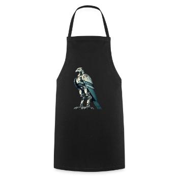 Falcon Robot, Robofalcon, Robot Falcon - Cooking Apron - black - Front - AI Model Male 185 dark (185cm)