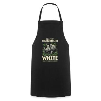 Espèce en voie de disparition Rhinocéros blanc du Nord - Tablier de cuisine - noir - Devant - AI Model Male 185 dark (185cm)