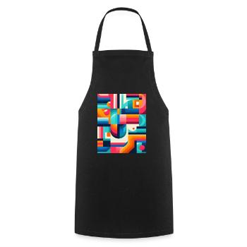 Fractal Symphony - Womens Boxy Tee Design.. Rêve - Tablier de cuisine - noir - Devant - AI Model Male 185 dark (185cm)