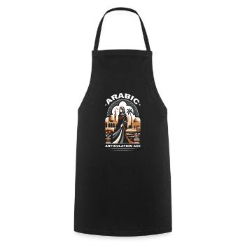 Arabic Language Teacher Profession Arabic Alphabet - Cooking Apron - black - Front - AI Model Male 185 dark (185cm)