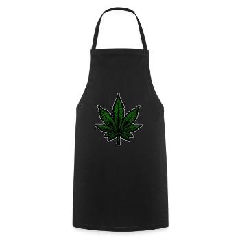 Hanf, Cannabis, Gras, Babak, Bobaz, Cannabisblatt - Kochschürze - Schwarz - Vorne - AI Model Male 185 dark (185cm)