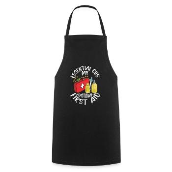 Essential Oils: My Emotional First Aid Natural Hea - Cooking Apron - black - Front - AI Model Male 185 dark (185cm)