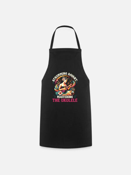 Ukulélé Professeur Instrument Ukulélé Joueur Uke - Tablier de cuisine - noir