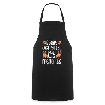 Easily Distracted By Frenchies French Bulldog Owne - Cooking Apron - black - Front - AI Model Male 185 dark (185cm)