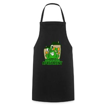 Take Me To Your Apartment T-Shirt Space Green Pun - Cooking Apron - black - Front - AI Model Male 185 dark (185cm)
