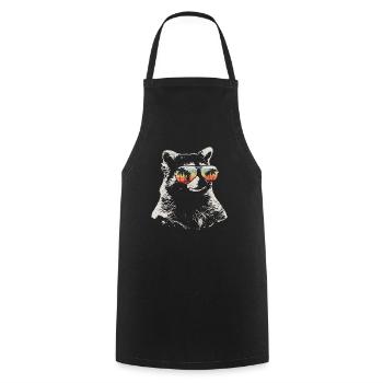 Raccoon Funny Gift - Cooking Apron - black - Front - AI Model Male 185 dark (185cm)