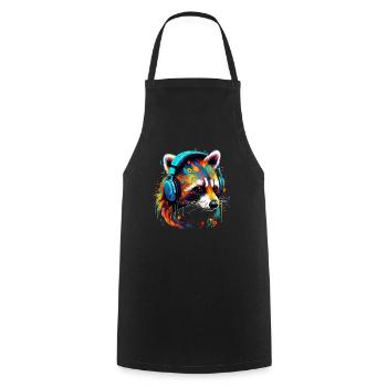 Raccoon Funny Gift - Cooking Apron - black - Front - AI Model Male 185 dark (185cm)