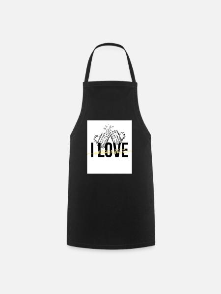 I love - Kochschürze - Schwarz