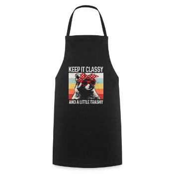 Raccoon Funny Gift - Cooking Apron - black - Front - AI Model Male 185 dark (185cm)