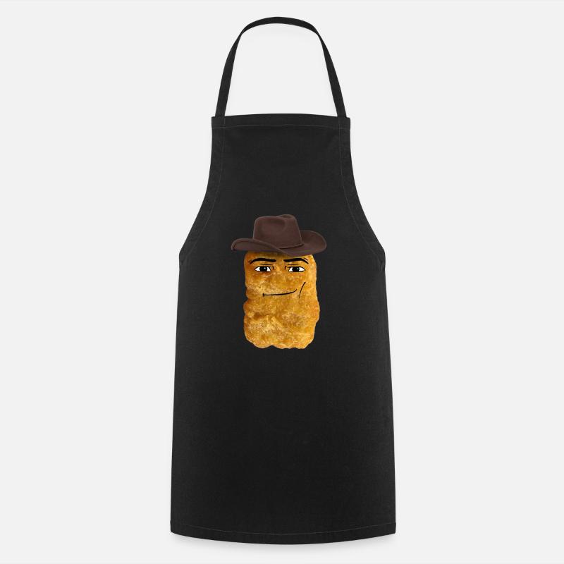 Cowboy Chicken Nugget Meme - Cooking Apron - black