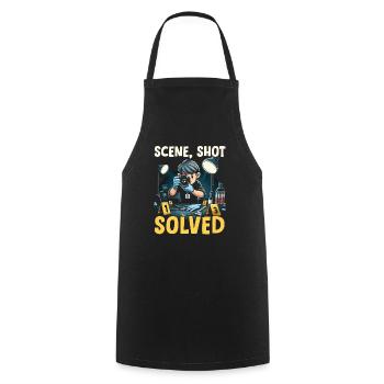 Forensic Photographer Crime Scene Investigation - Cooking Apron - black - Front - AI Model Male 185 dark (185cm)