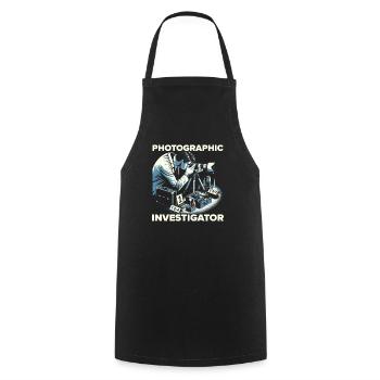 Forensic Photographer Crime Scene Investigation - Cooking Apron - black - Front - AI Model Male 185 dark (185cm)