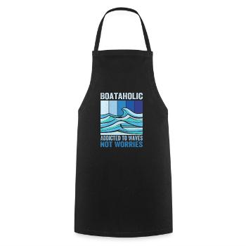 Boataholic Boat Builder Powerboat Clothing - Cooking Apron - black - Front - AI Model Male 185 dark (185cm)