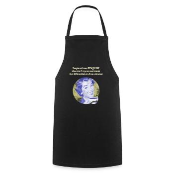Feminist - Cooking Apron - black - Front - AI Model Male 185 dark (185cm)