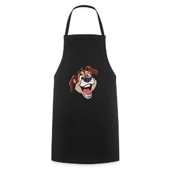 Drever | Cartoon Artwork - Kochschürze - Schwarz - Vorne - AI Model Male 185 dark (185cm)