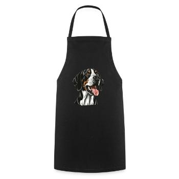 Pointeur anglais | Illustration de dessin animé - Tablier de cuisine - noir - Devant - AI Model Male 185 dark (185cm)