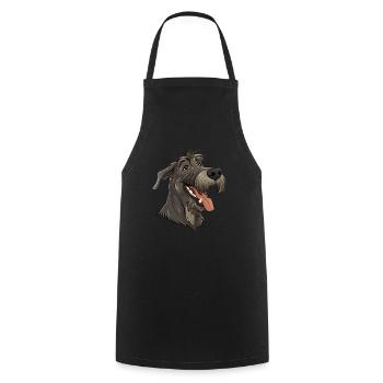 Lévrier irlandais | Lévrier irlandais | Caricature - Tablier de cuisine - noir - Devant - AI Model Male 185 dark (185cm)