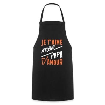 Belle idée cadeau fete des pères anniversaire papa - Tablier de cuisine - noir - Devant - AI Model Male 185 dark (185cm)