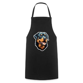 Rottweilerkopf - Cooking Apron - black - Front - AI Model Male 185 dark (185cm)