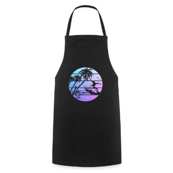 Surfer Vintage Surf Gift - Cooking Apron - black - Front - AI Model Male 185 dark (185cm)