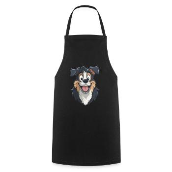Sarplaninac | Cartoon Artwork - Kochschürze - Schwarz - Vorne - AI Model Male 185 dark (185cm)