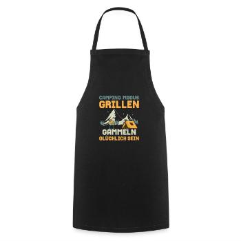 Mode Camping Grillades Paresser Être Heureux Nature - Tablier de cuisine - noir - Devant - AI Model Male 185 dark (185cm)