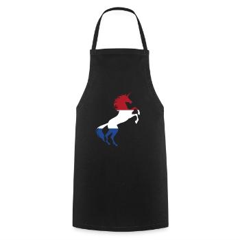 T-Shirt Licorne Drapeau Pays-Bas Licorne Magique - Tablier de cuisine - noir - Devant - AI Model Male 185 dark (185cm)