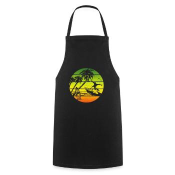 Surfen Vintage Surfer Geschenk - Kochschürze - Schwarz - Vorne - AI Model Male 185 dark (185cm)