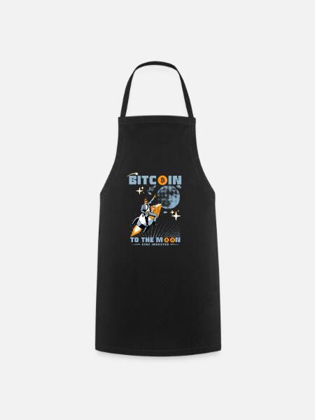 Bitcoin to the moon - Kochschürze - Schwarz