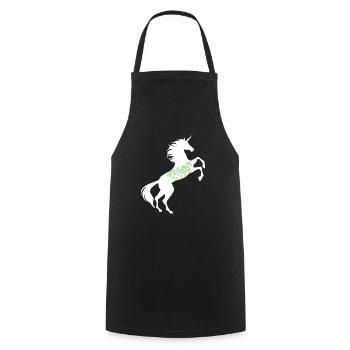 Einhorn Vegane Liebe T-Shirt Vegetarisch Magisches Wortspiel - Kochschürze - Schwarz - Vorne - AI Model Male 185 dark (185cm)