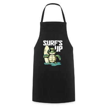 Surfen Schildkröte Surfer Geschenk - Kochschürze - Schwarz - Vorne - AI Model Male 185 dark (185cm)