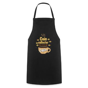 Collectionneur de pièces de monnaie alimenté par le café : Réveillez-vous et faites-le - Tablier de cuisine - noir - Devant - AI Model Male 185 dark (185cm)