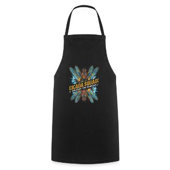Cicada Invasion Insect Brood Cicada Survivor - Cooking Apron - black - Front - AI Model Male 185 dark (185cm)