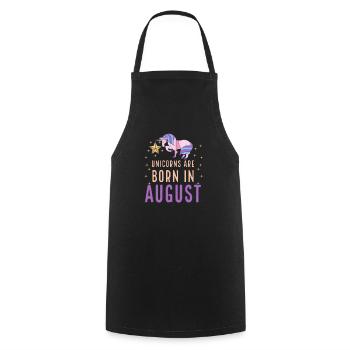Unicorns Are Born In August Birth Month Birthday - Cooking Apron - black - Front - AI Model Male 185 dark (185cm)
