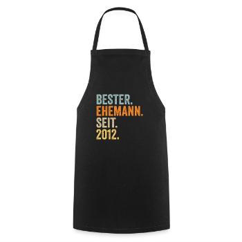 Meilleur mari de la Saint-Valentin depuis 2012 - Tablier de cuisine - noir - Devant - AI Model Male 185 dark (185cm)