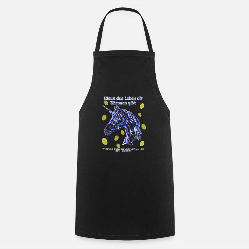 Licorne citron - Tablier de cuisine - noir