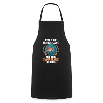 Swordtail Fish Freshwater Aquarium Fish Aquarist - Cooking Apron - black - Front - AI Model Male 185 dark (185cm)