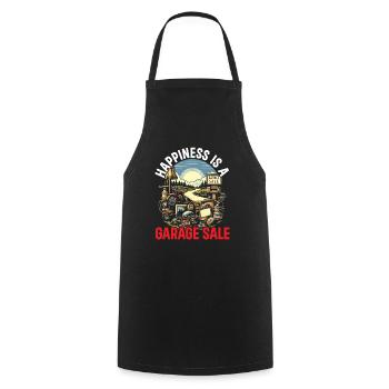 Flohmarkt Sprichwort Einkaufen Sparsamkeit Sparsamkeit - Kochschürze - Schwarz - Vorne - AI Model Male 185 dark (185cm)
