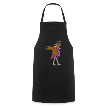 Faultier Reiten Flamingo T-Shirt Lustiges Faultier Rosa - Kochschürze - Schwarz - Vorne - AI Model Male 185 dark (185cm)