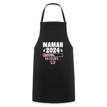 Future Maman 2024 En Cours Femme Enceinte Maman - Tablier de cuisine - noir - Devant - AI Model Male 185 dark (185cm)