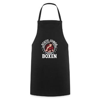 Echte Jungs gehen boxen Kampfsport Boxer - Kochschürze - Schwarz - Vorne - AI Model Male 185 dark (185cm)